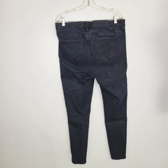 Torrid Sky High Skinny Crop Jean Premium Stretch Black Sparkle Women 14 - Picture 3 of 13
